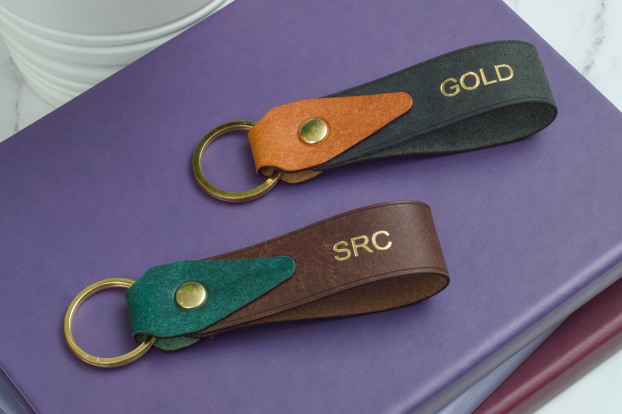 Leather Keyring - Design A