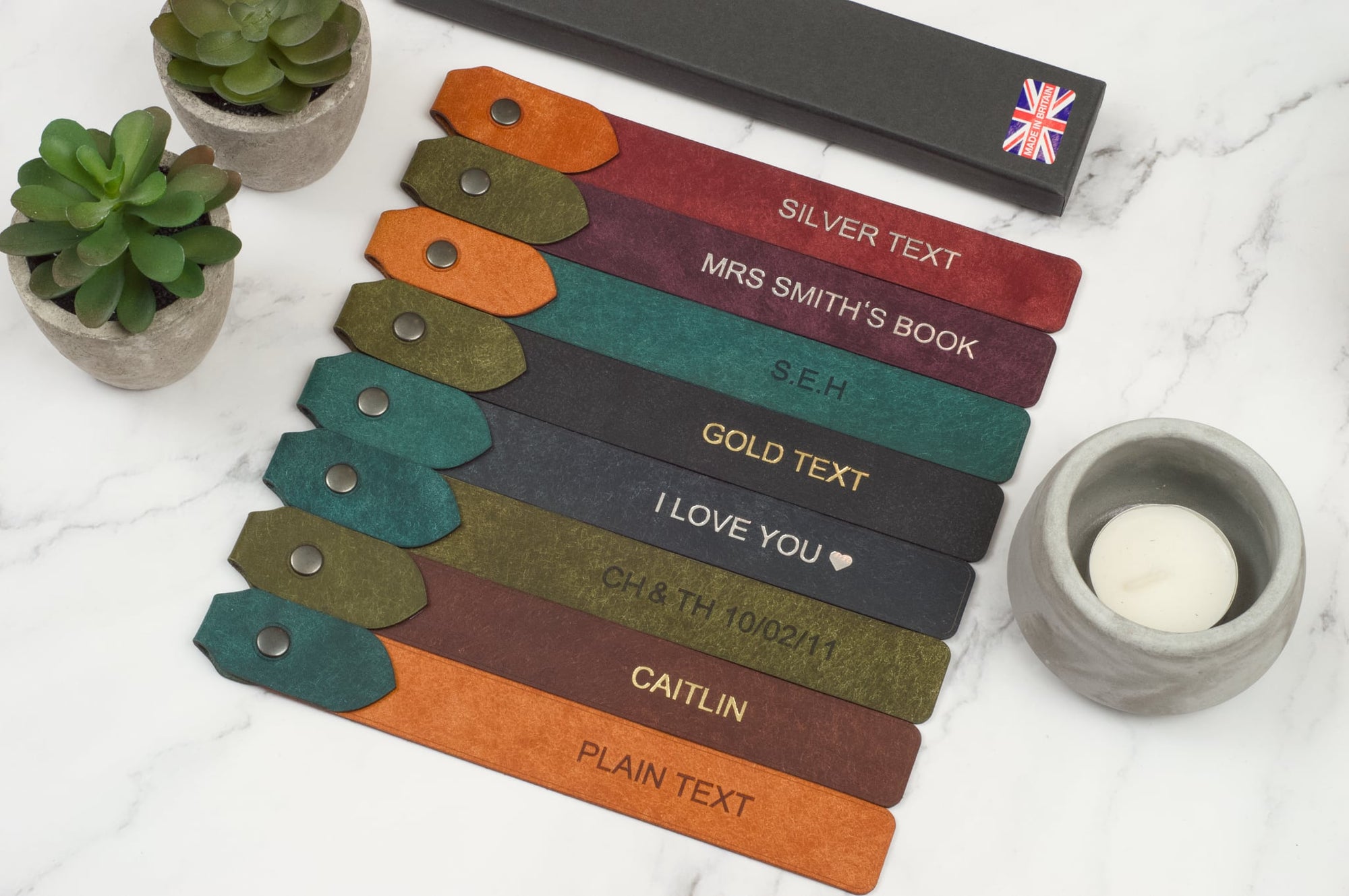 Leather Bookmark - Design B