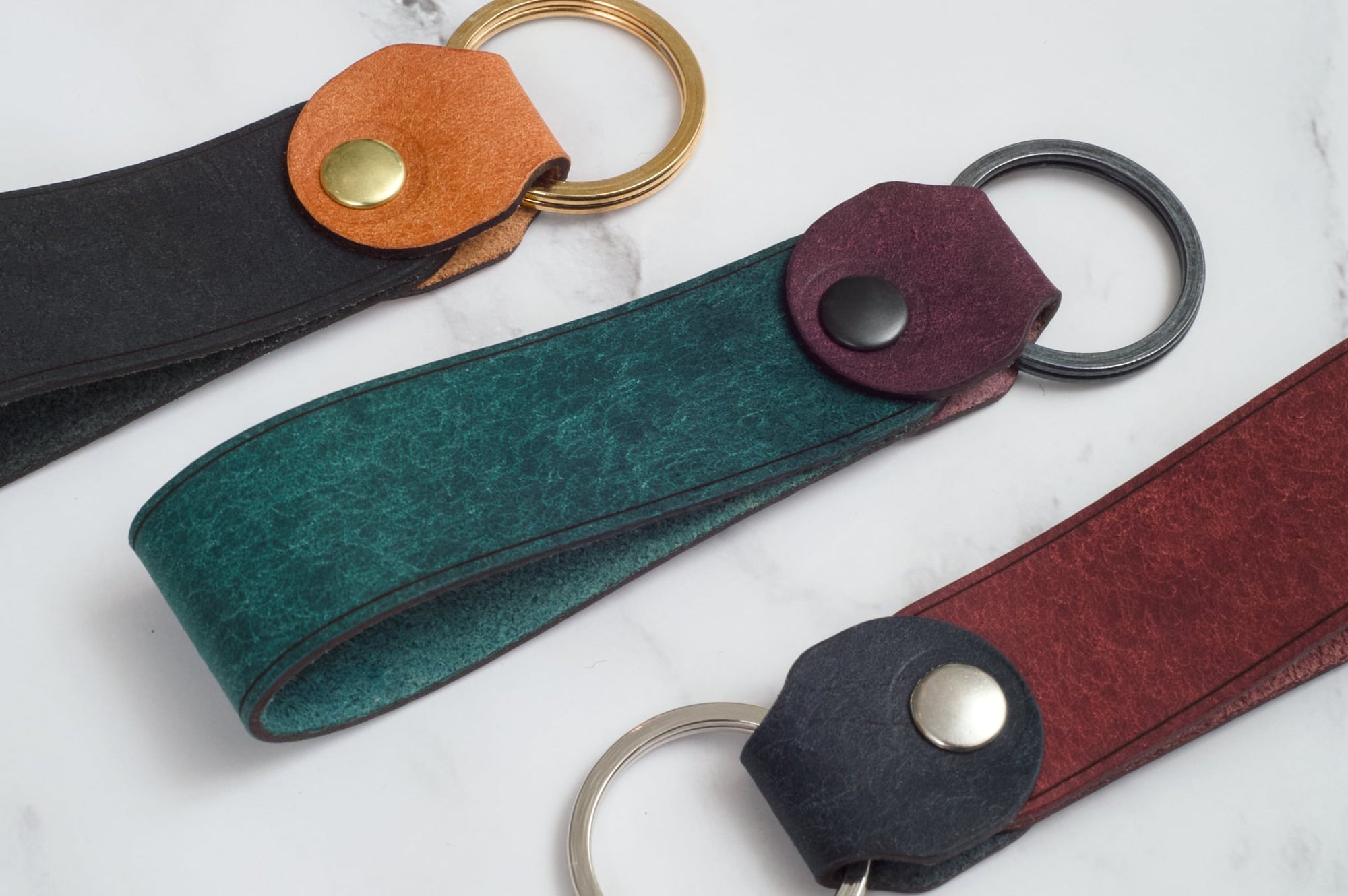 Leather Keyring - Design A